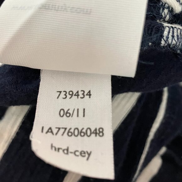 VTG Tommy Hilfiger Womens Navy White Striped Roll Tab Short Sleeve Top Size XL - Picture 6 of 6